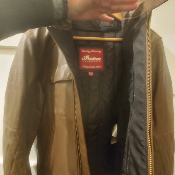 INDIAN MOTORCYCLE BROWN LEATHER GATEWAY JACKET - Picture 13 of 15